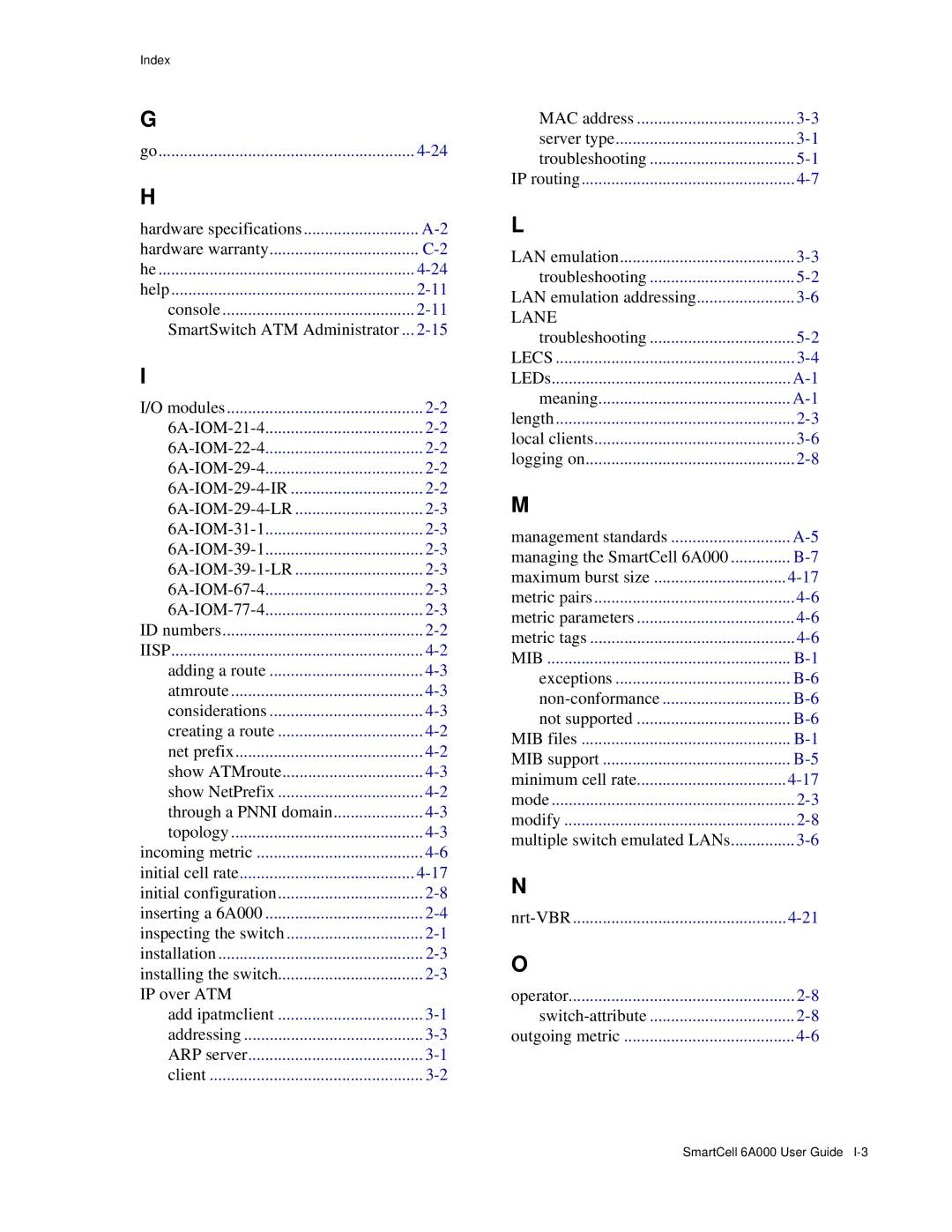 Cabletron Systems 6A000 manual Lane 