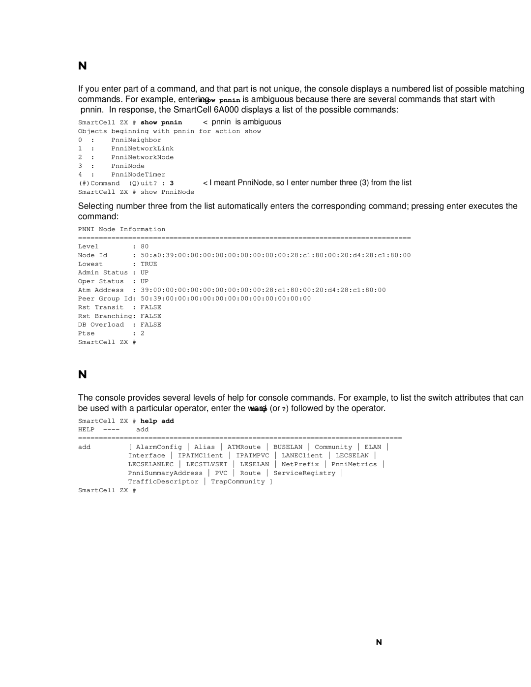 Cabletron Systems 6A000 manual Ambiguous Commands, Console Help 