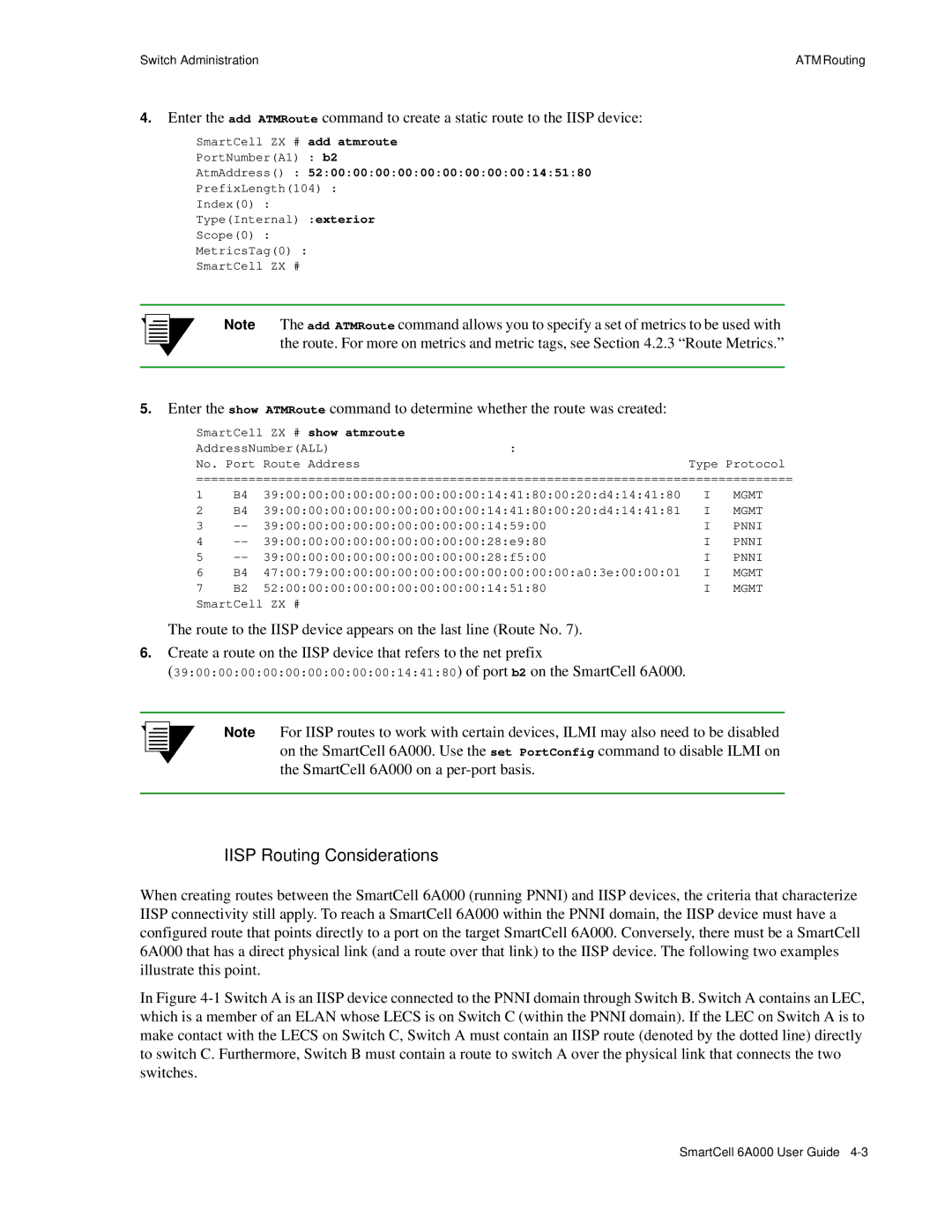 Cabletron Systems 6A000 manual Iisp Routing Considerations, AtmAddress 