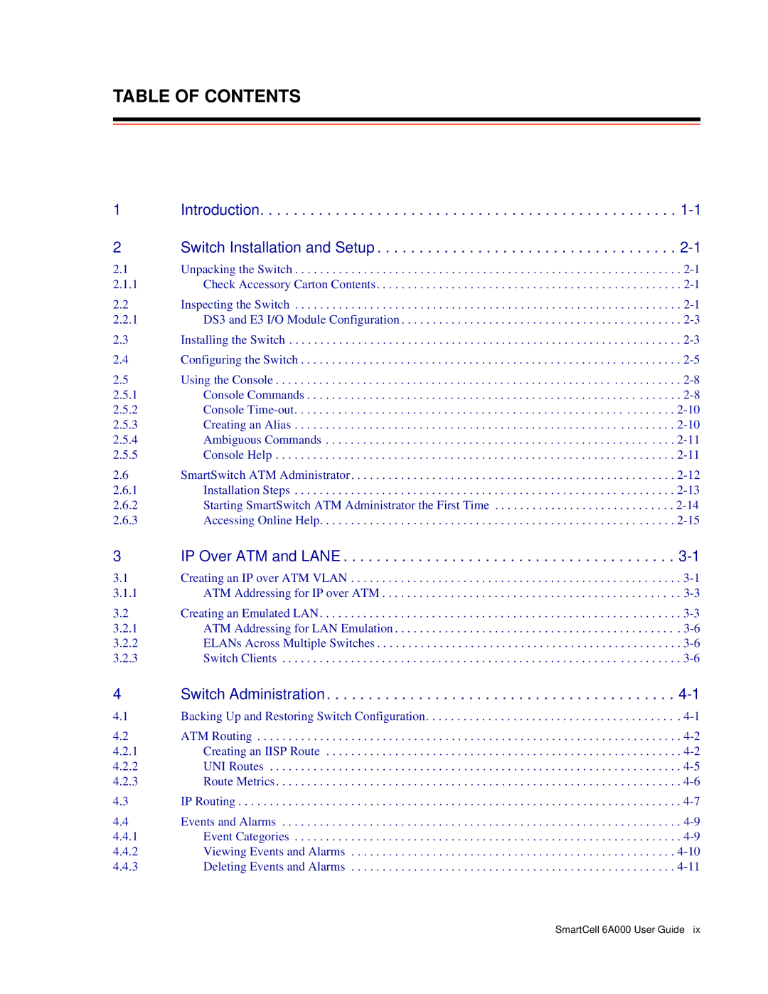 Cabletron Systems 6A000 manual Table of Contents 