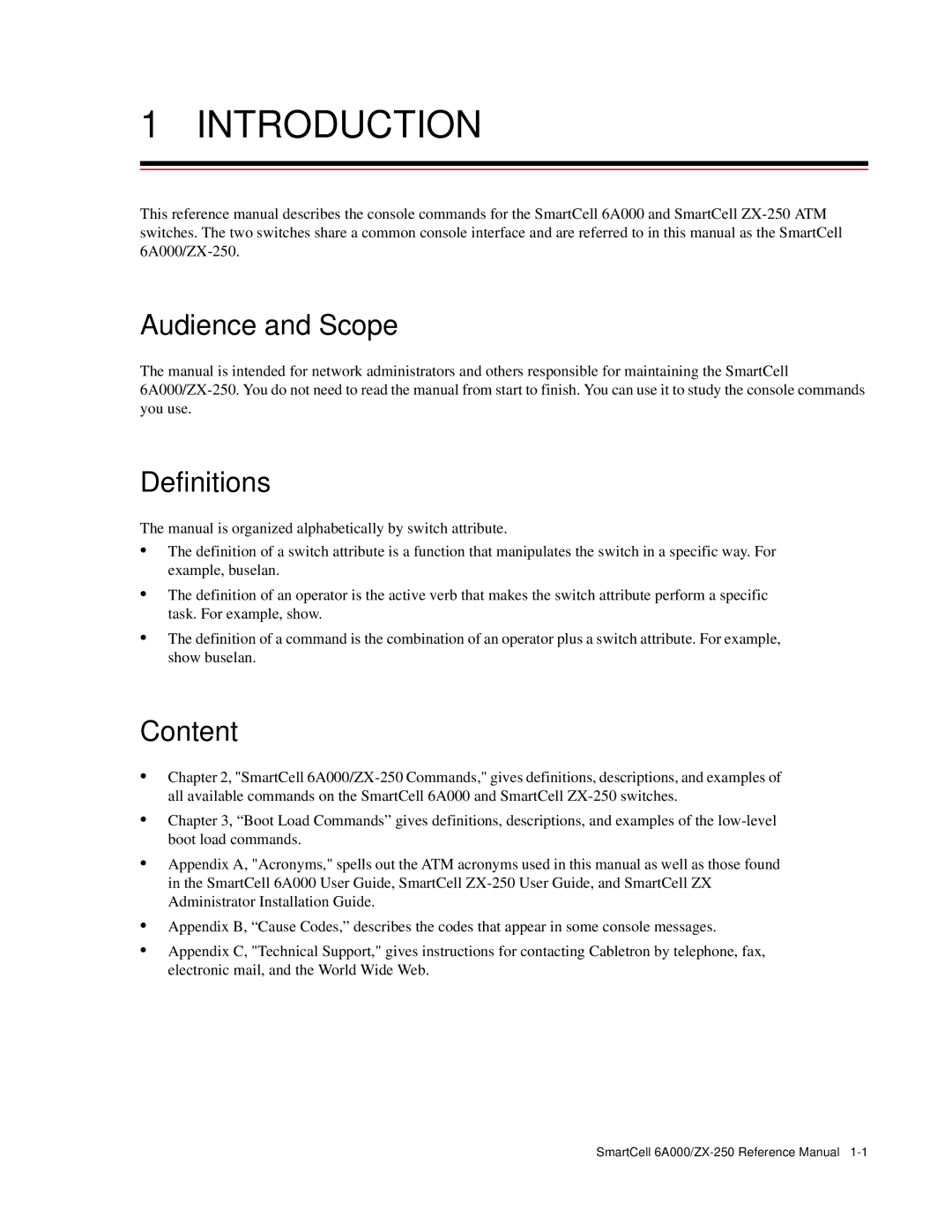 Cabletron Systems 6A000/ZX-250 manual Audience and Scope, Definitions, Content 