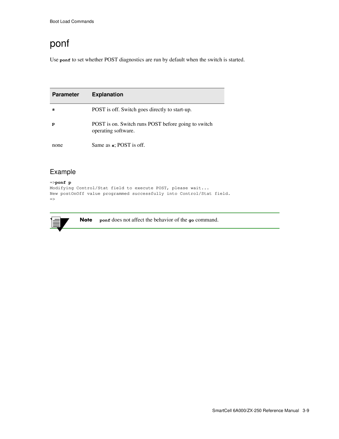 Cabletron Systems 6A000/ZX-250 manual Ponf, =ponf p 