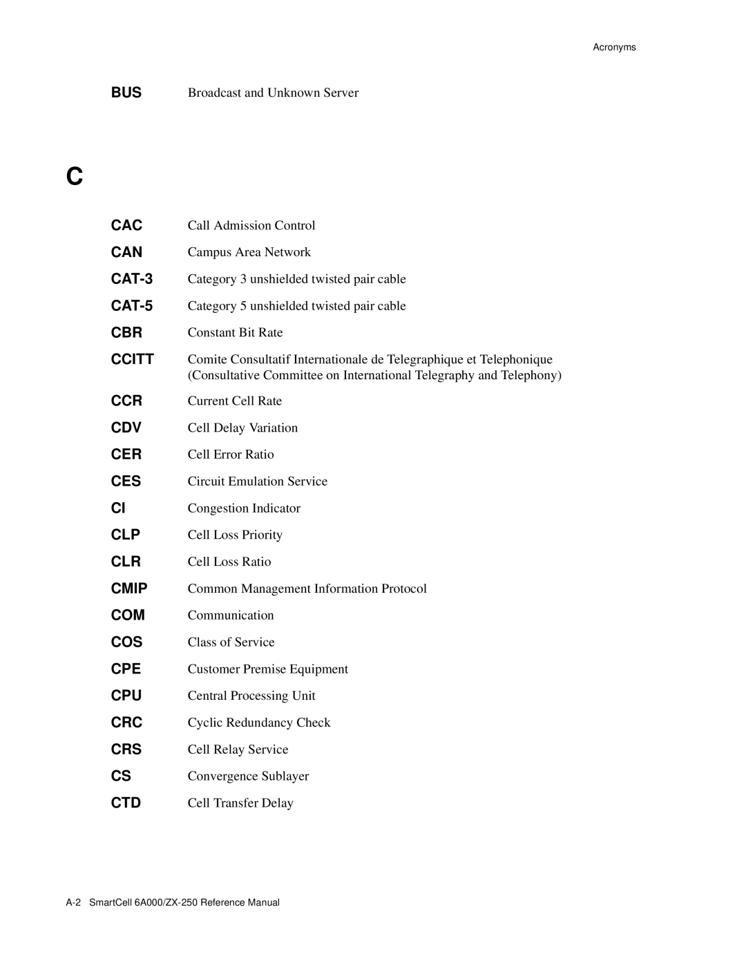 Cabletron Systems 6A000/ZX-250 manual Cac 