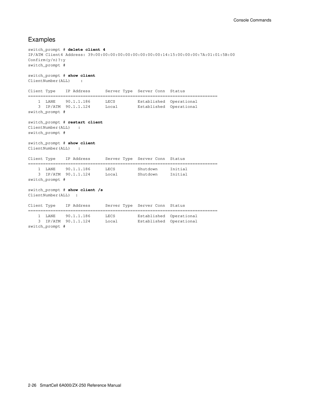 Cabletron Systems 6A000/ZX-250 manual Client Type 