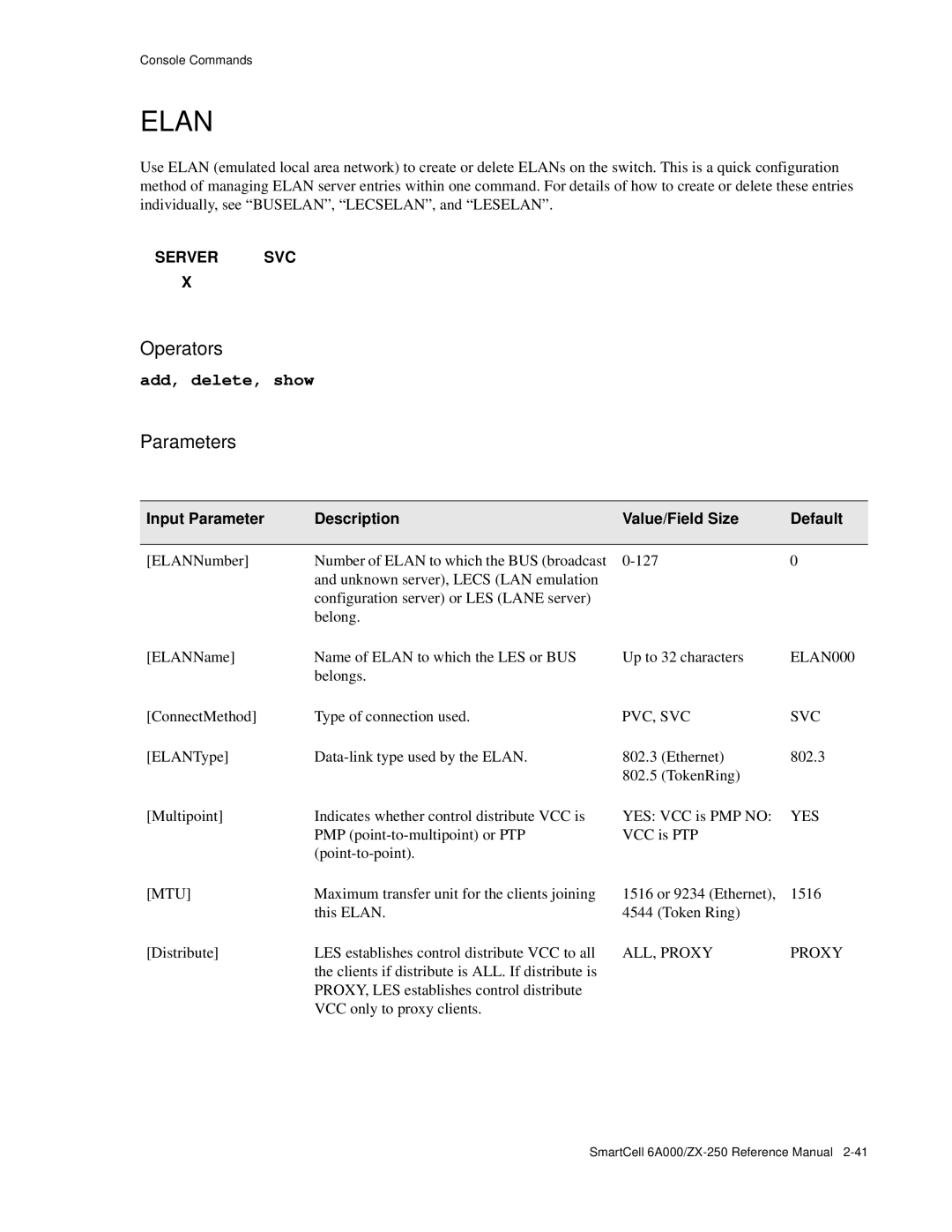 Cabletron Systems 6A000/ZX-250 manual Elan, ALL, Proxy 