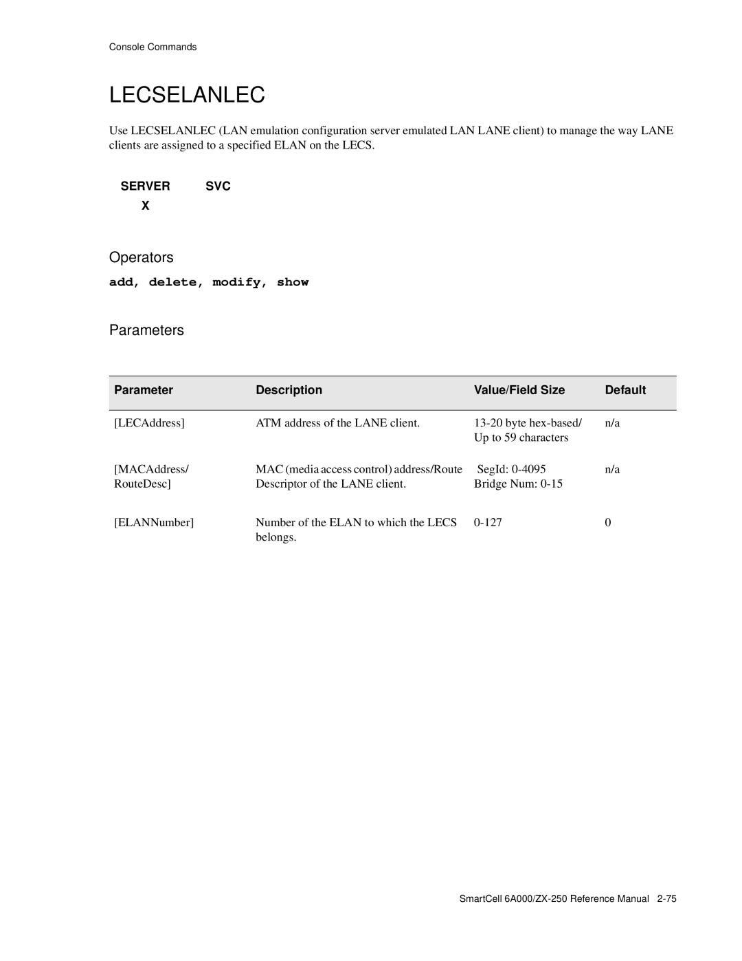 Cabletron Systems 6A000/ZX-250 manual Lecselanlec 