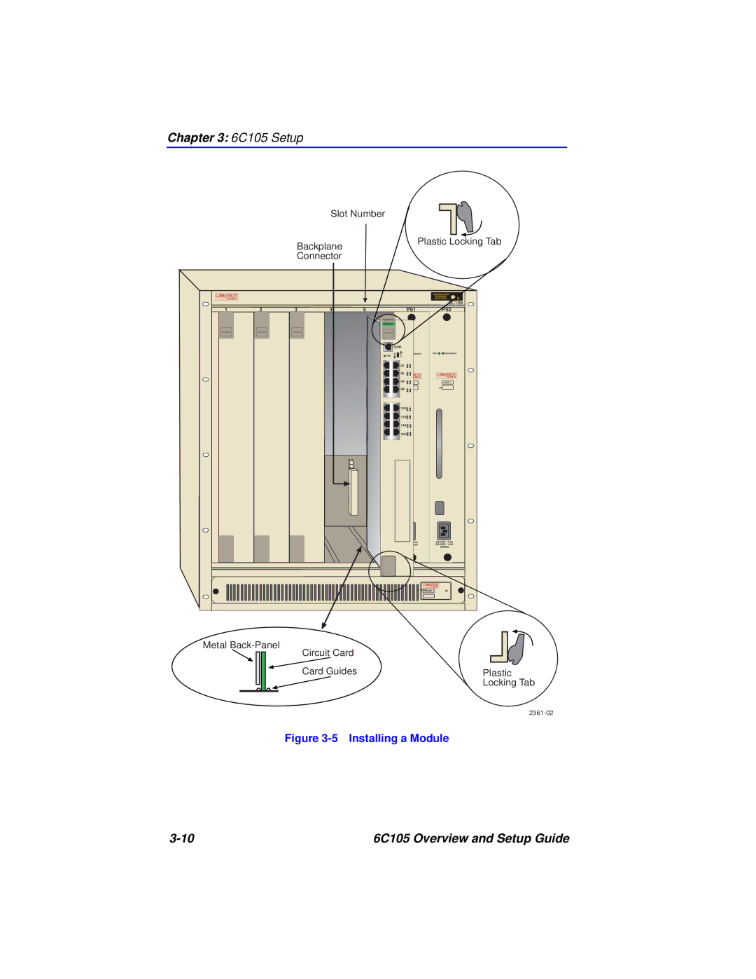 Cabletron Systems 6C105 setup guide Installing a Module 