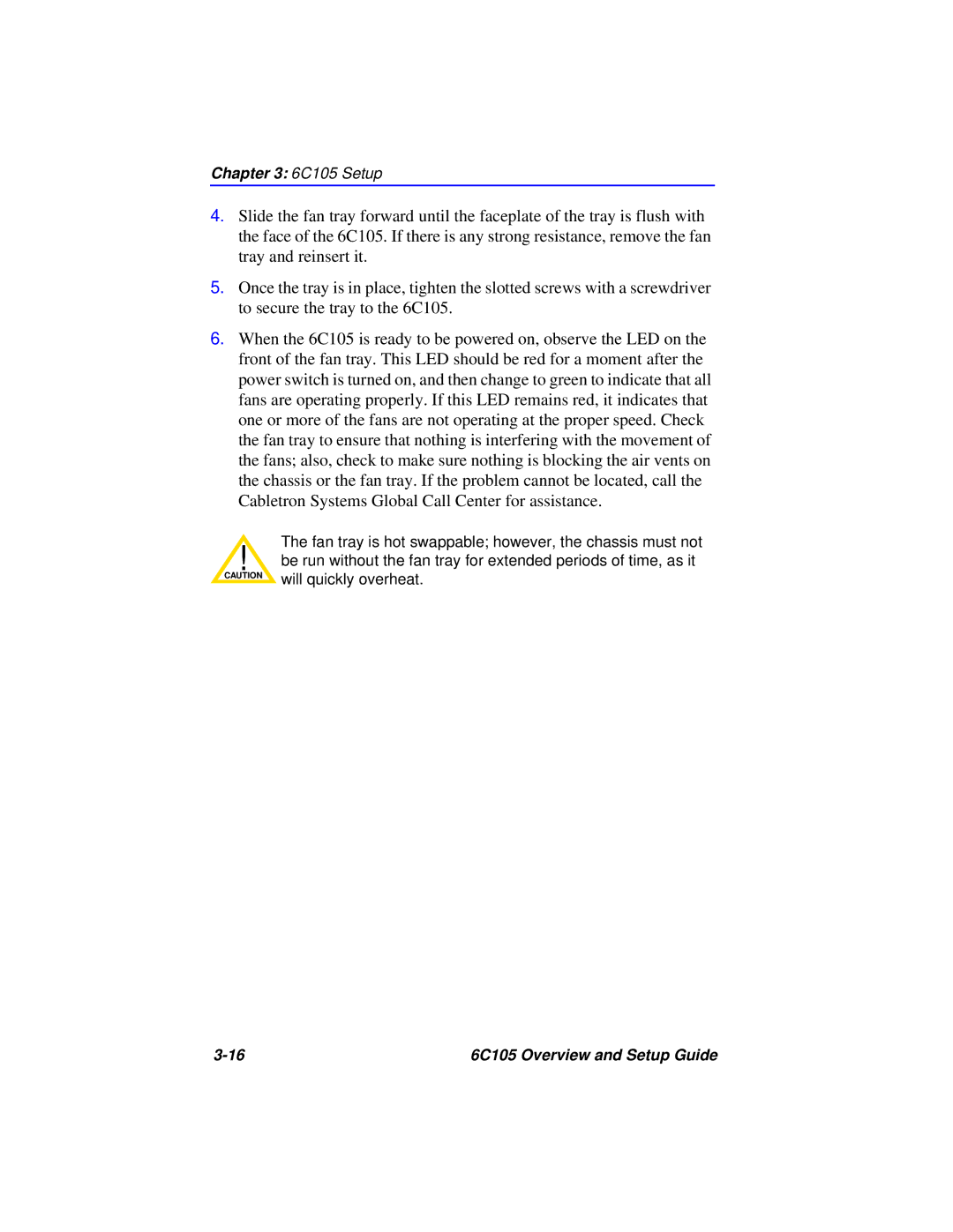 Cabletron Systems setup guide 6C105 Setup 