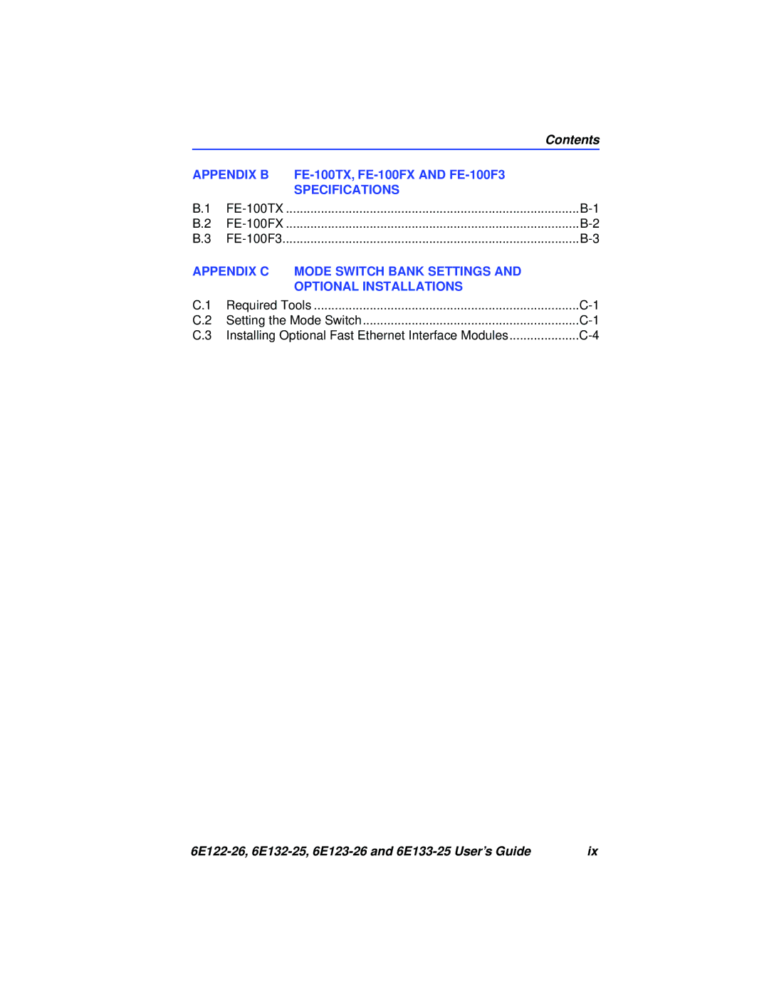 Cabletron Systems 6E132-25, 6E133-25, 6E123-26, 6E122-26 manual Appendix B 