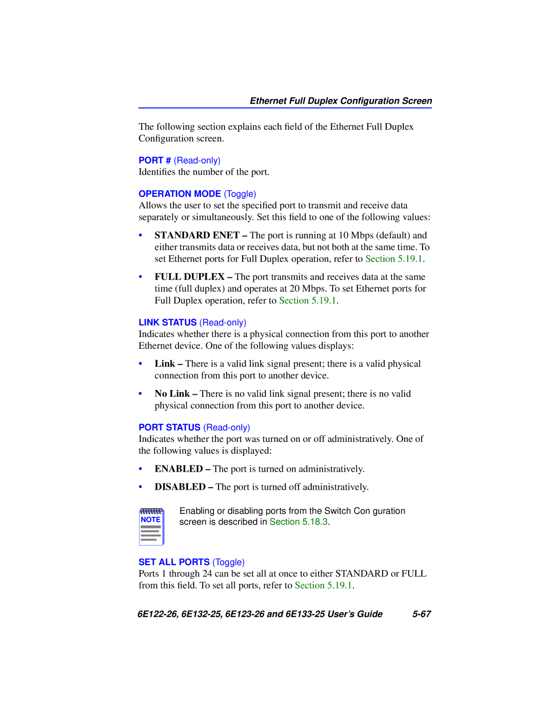 Cabletron Systems 6E132-25, 6E133-25, 6E123-26, 6E122-26 manual Identiﬁes the number of the port 