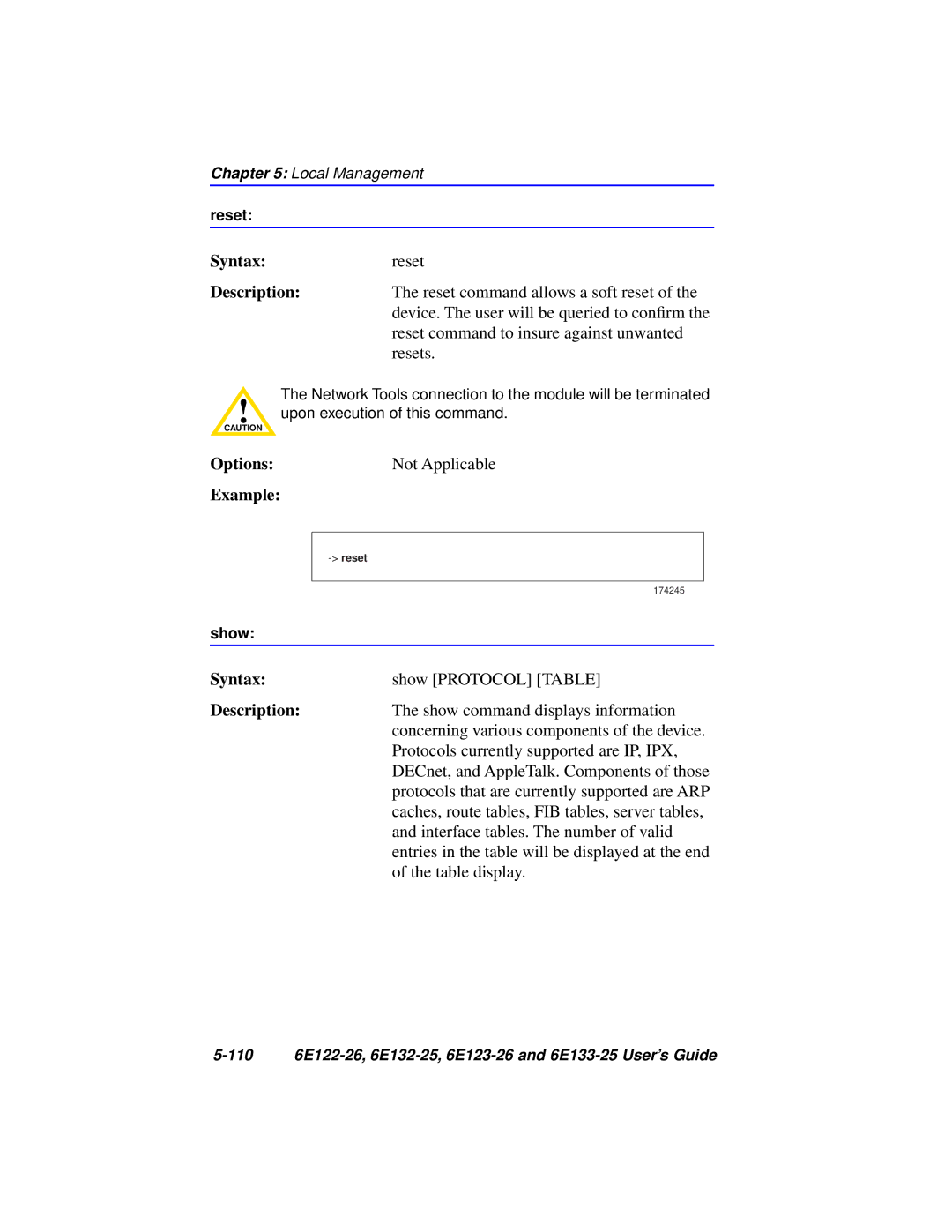 Cabletron Systems 6E122-26, 6E133-25, 6E123-26, 6E132-25 manual Syntaxreset 