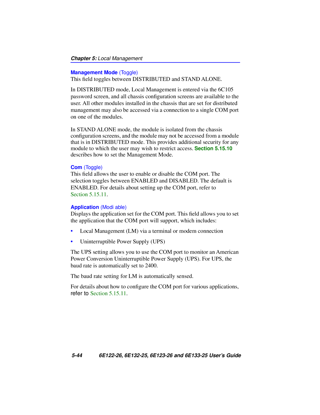 Cabletron Systems manual 44 6E122-26, 6E132-25, 6E123-26 and 6E133-25 User’s Guide 