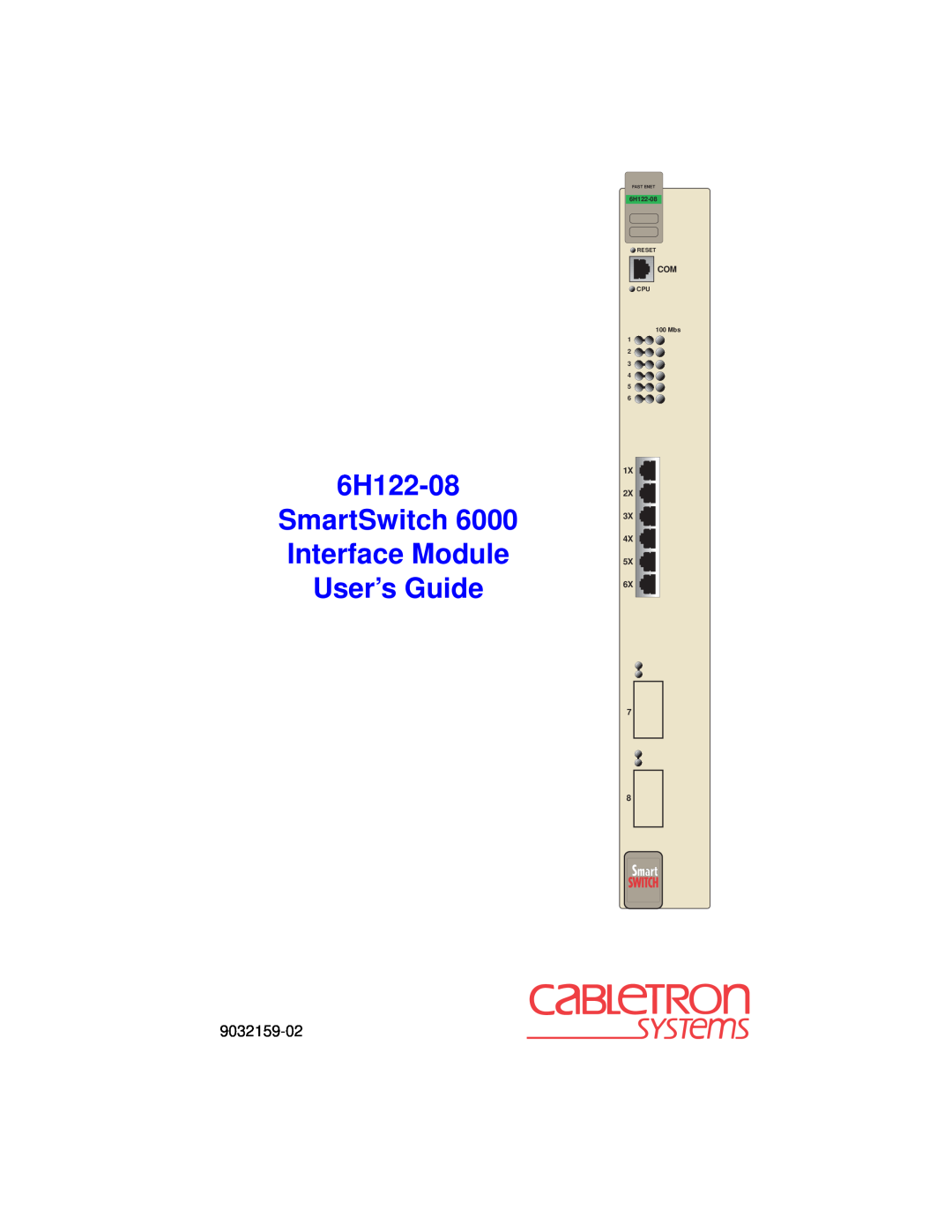 Cabletron Systems manual 6H122-08 SmartSwitch 6000 Interface Module User’s Guide, 1X 2X 3X 4X 5X 6X, 6H122-08 RESET 