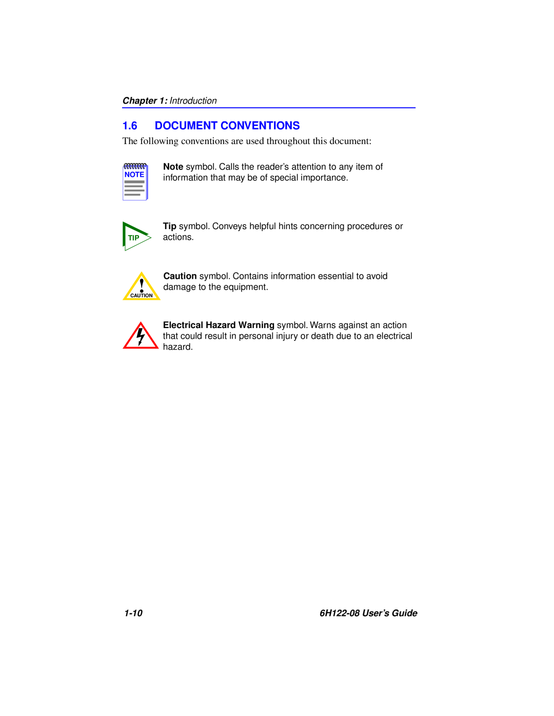 Cabletron Systems 6H122-08 Document Conventions, The following conventions are used throughout this document, Introduction 