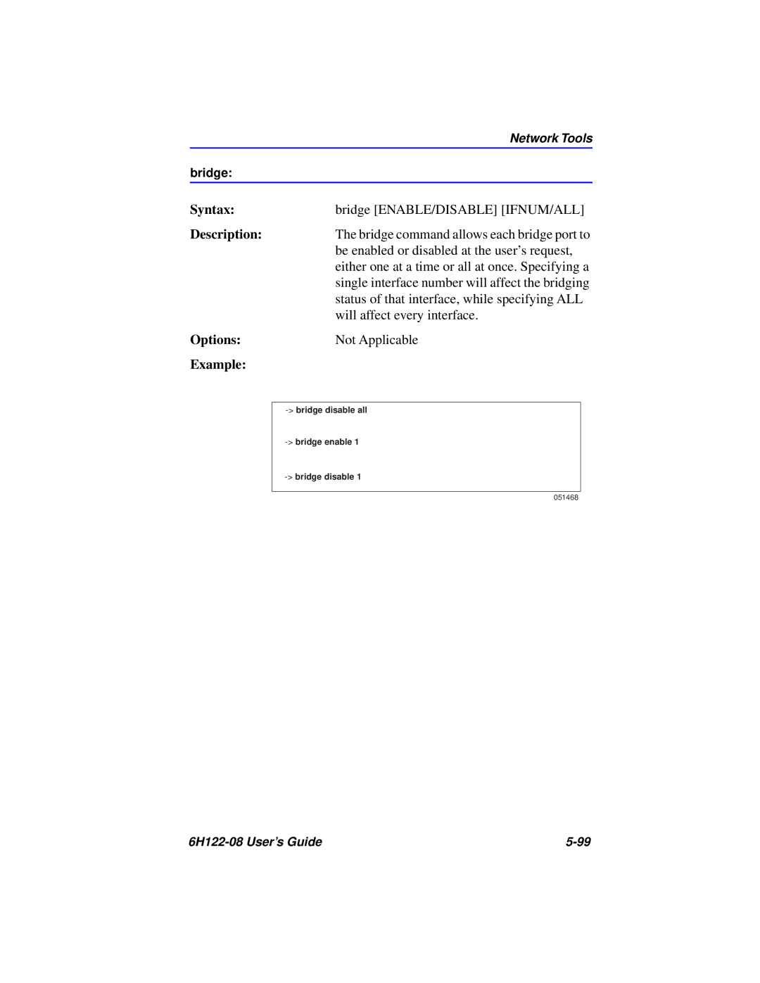 Cabletron Systems 6H122-08 manual Bridge ENABLE/DISABLE IFNUM/ALL 