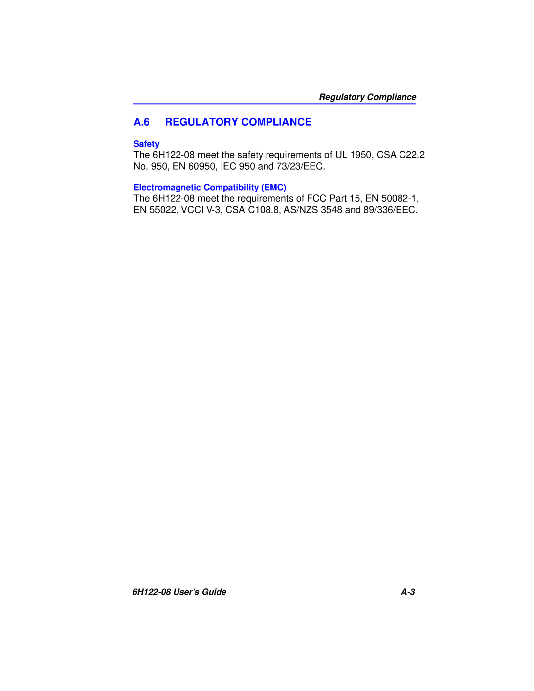 Cabletron Systems 6H122-08 manual Regulatory Compliance 