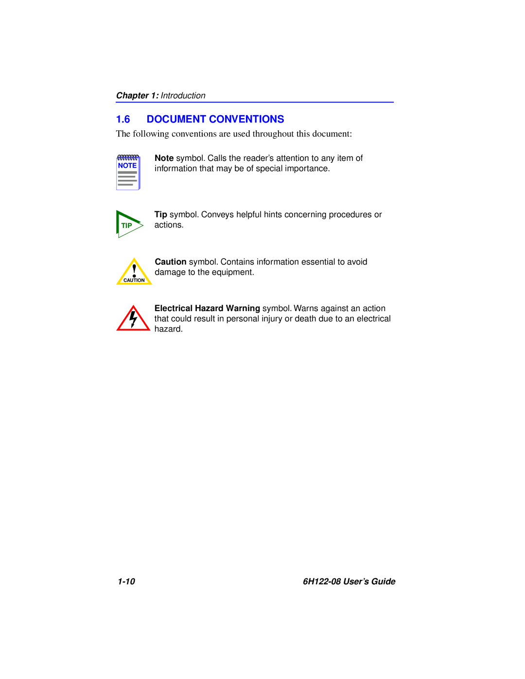 Cabletron Systems 6H122-08 manual Document Conventions, Following conventions are used throughout this document 