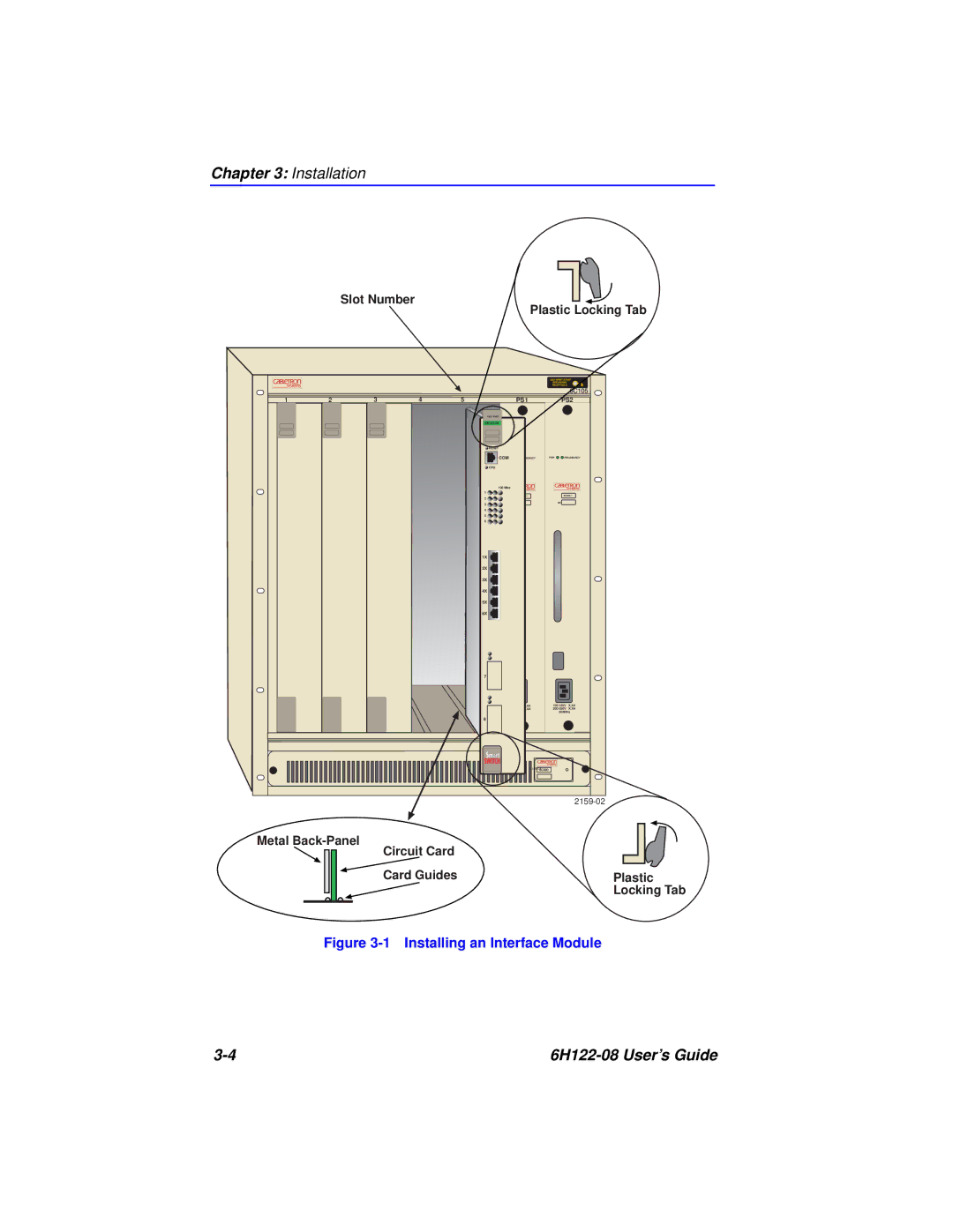 Cabletron Systems 6H122-08 manual Installing an Interface Module 