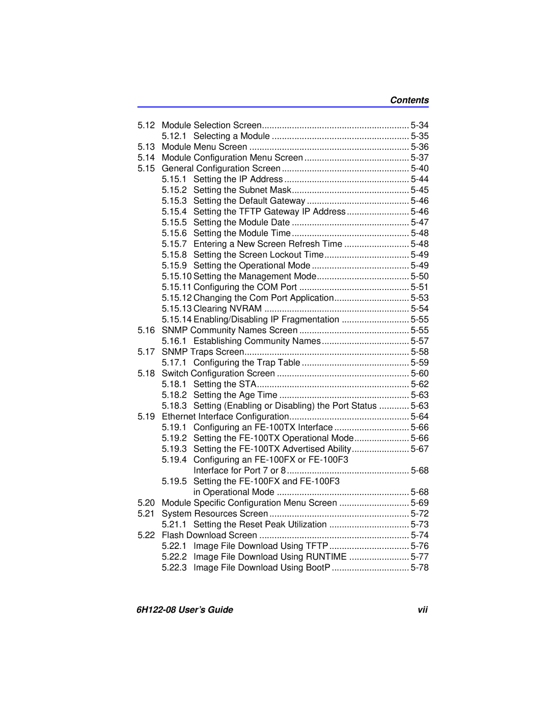 Cabletron Systems manual 6H122-08 User’s Guide Vii 