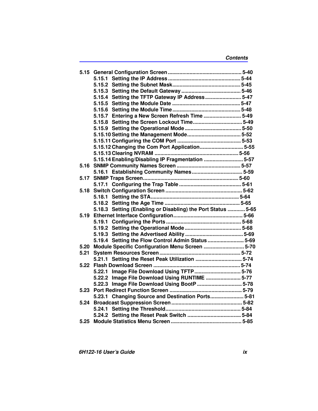 Cabletron Systems 6H122-16 manual Contents 