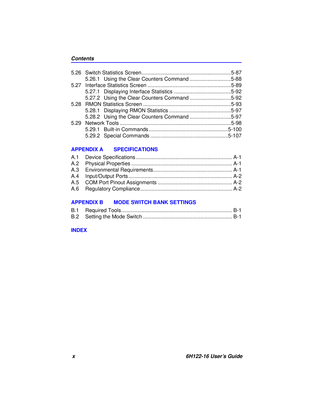 Cabletron Systems 6H122-16 manual Appendix B Mode Switch Bank Settings 