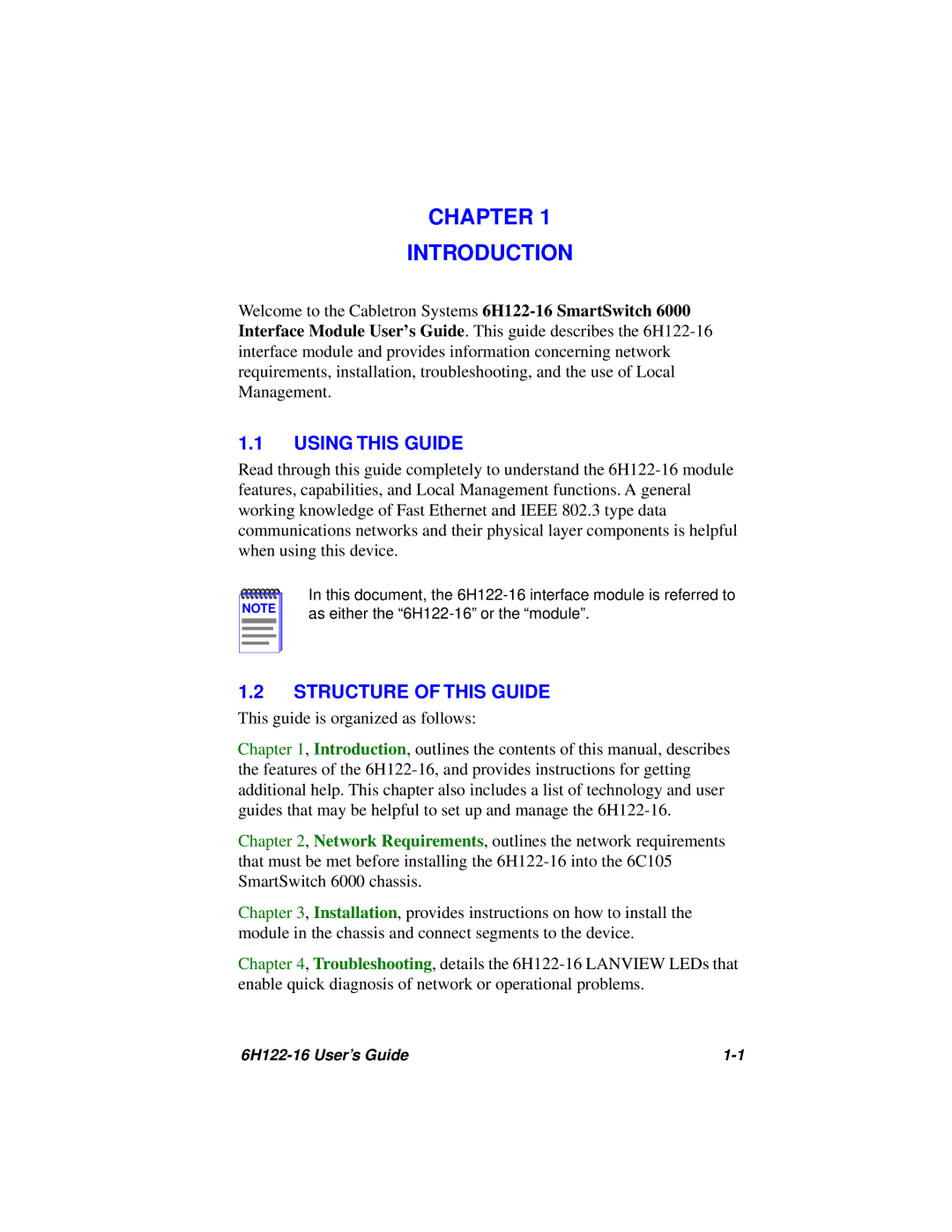 Cabletron Systems 6H122-16 manual Using this Guide, Structure of this Guide 