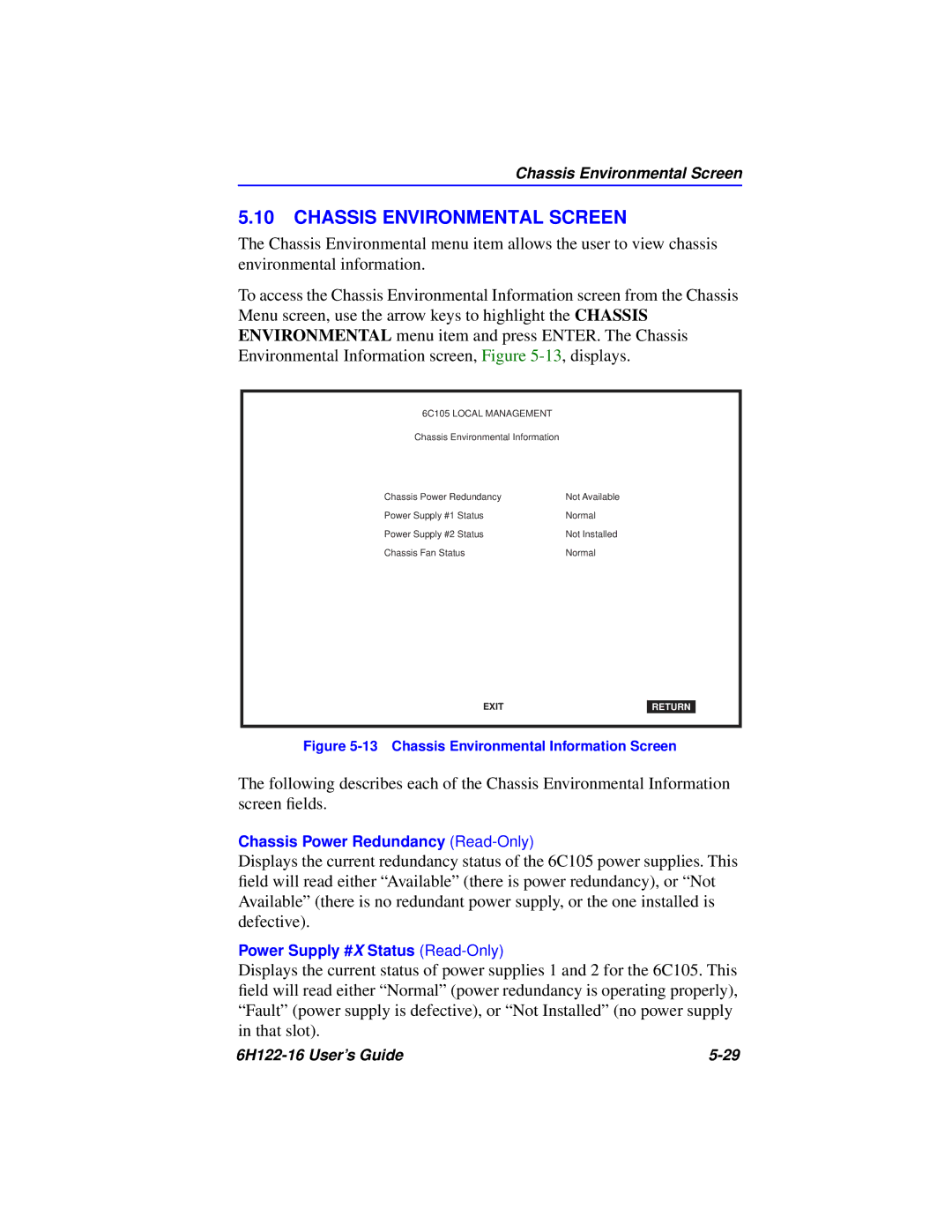 Cabletron Systems 6H122-16 manual Chassis Environmental Screen 