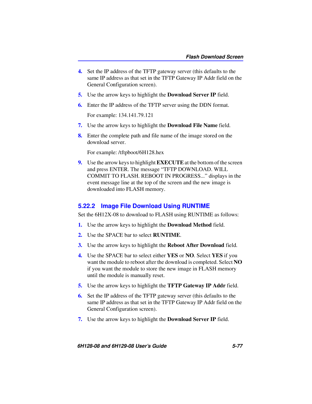 Cabletron Systems 6H128-08, 6H129-08 manual Image File Download Using Runtime 