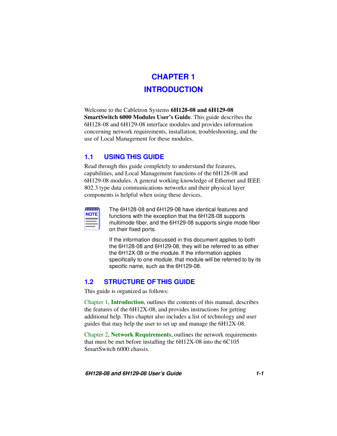 Cabletron Systems 6H128-08, 6H129-08 manual Using this Guide, Structure of this Guide 