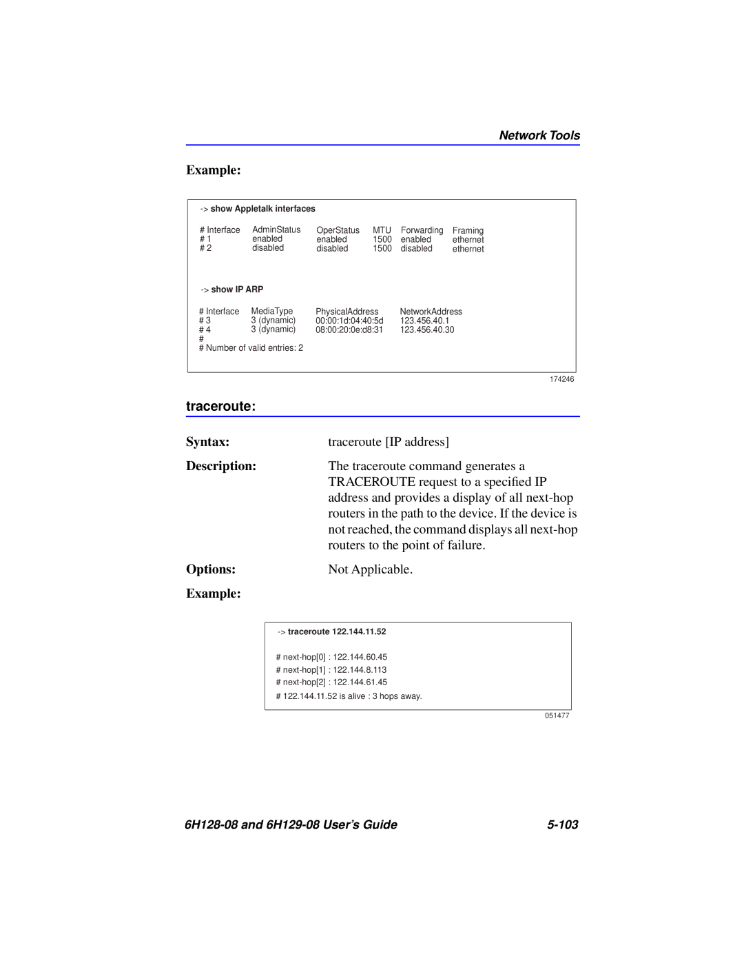 Cabletron Systems manual 6H128-08 and 6H129-08 User’s Guide 103, Show IP ARP 