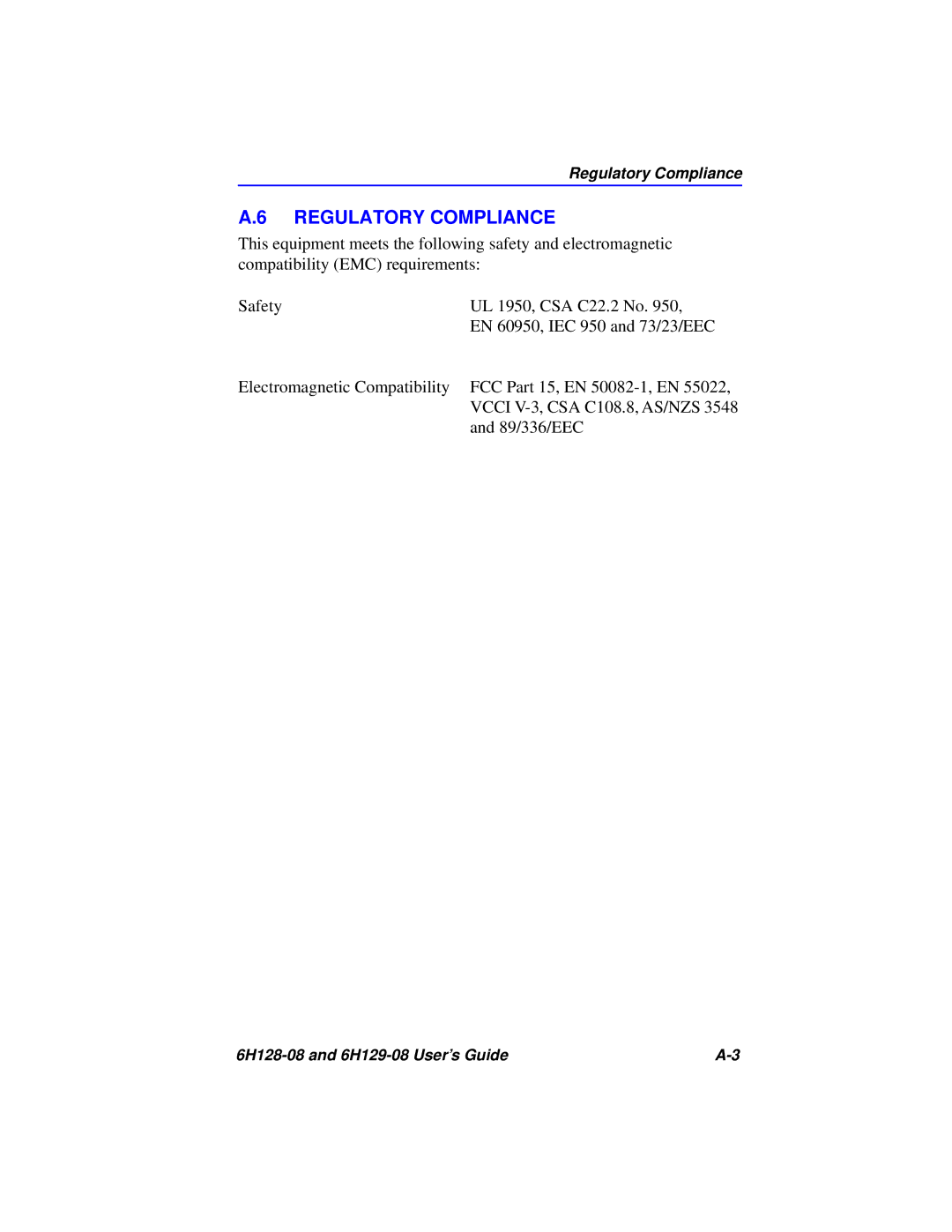 Cabletron Systems 6H128-08, 6H129-08 manual Regulatory Compliance 