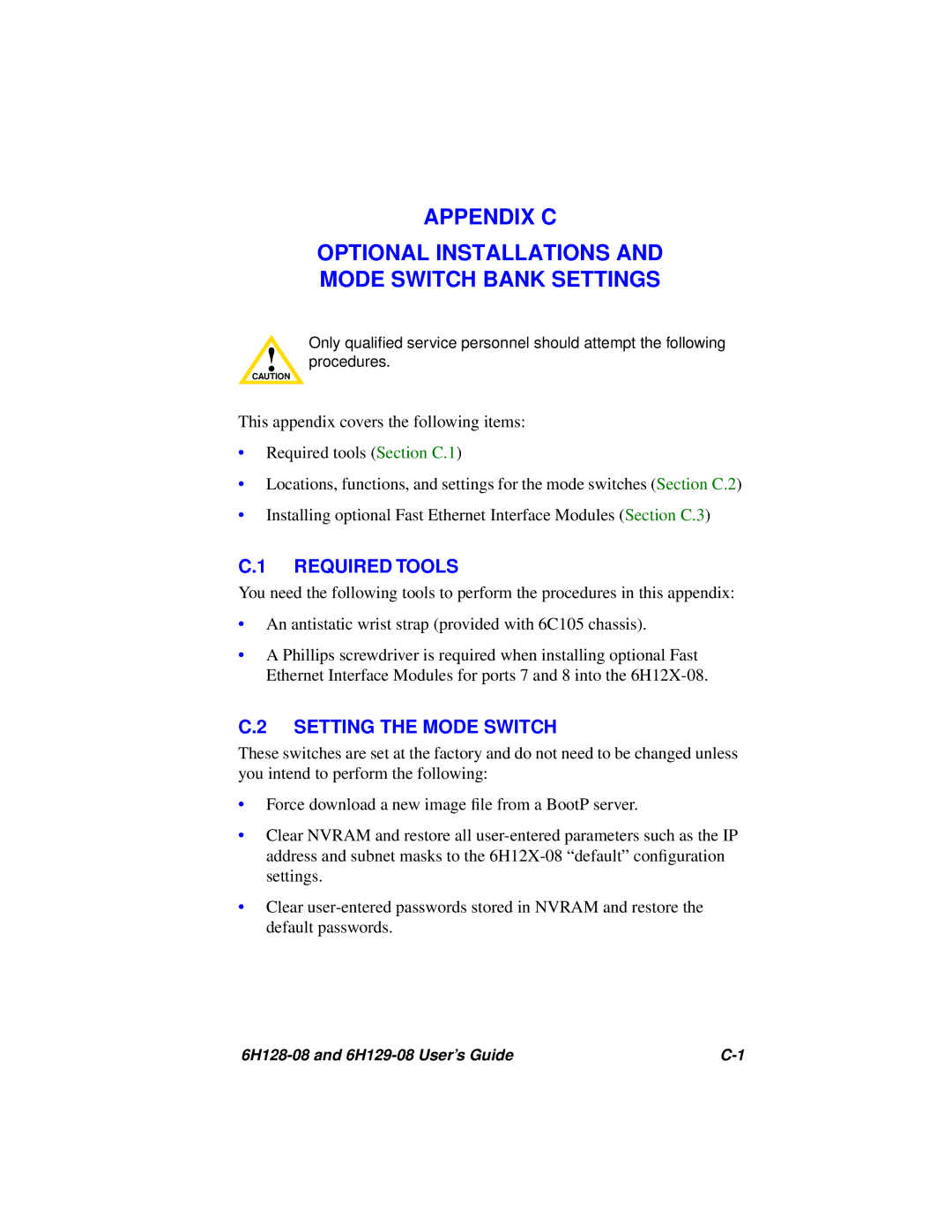 Cabletron Systems 6H128-08, 6H129-08 manual Required Tools, Setting the Mode Switch 