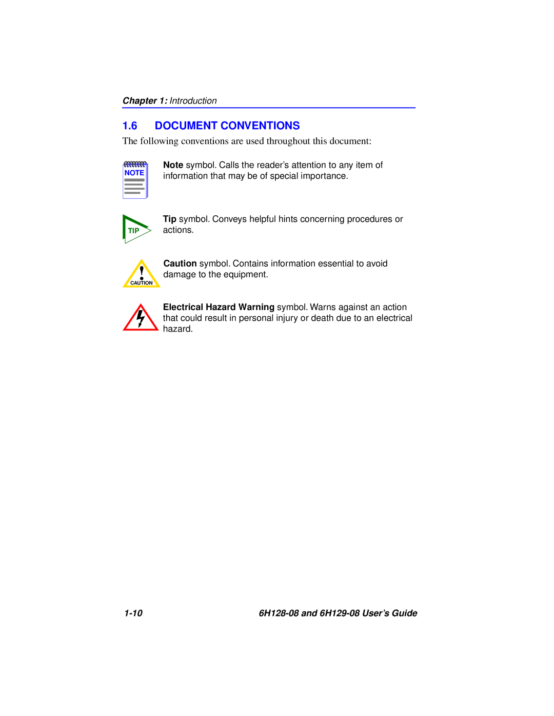 Cabletron Systems 6H129-08, 6H128-08 manual Document Conventions, Following conventions are used throughout this document 