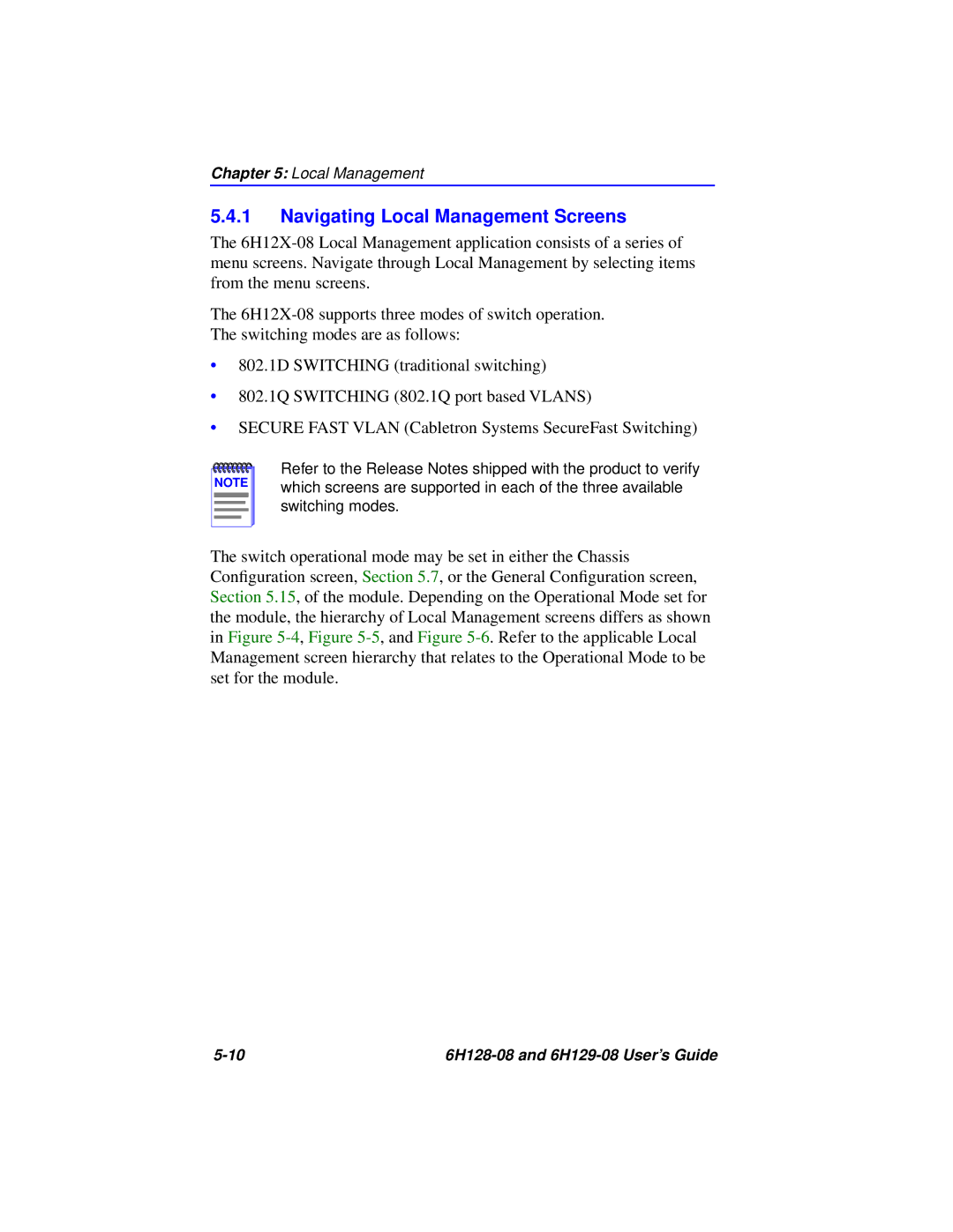 Cabletron Systems 6H129-08, 6H128-08 manual Navigating Local Management Screens 