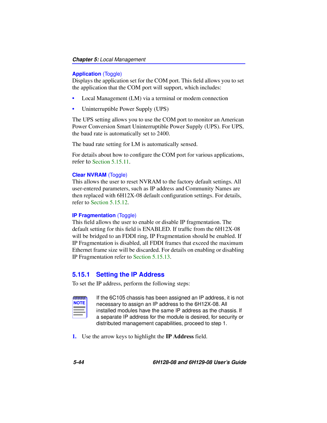 Cabletron Systems 6H129-08, 6H128-08 manual To set the IP address, perform the following steps 