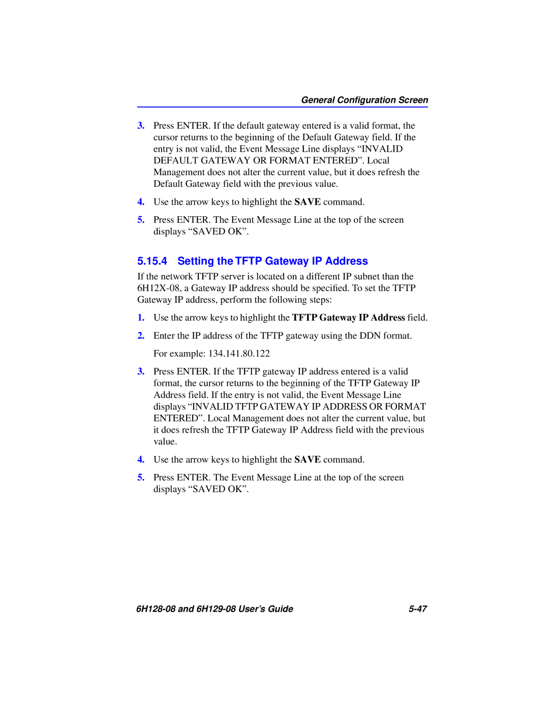 Cabletron Systems 6H128-08, 6H129-08 manual Setting the Tftp Gateway IP Address 