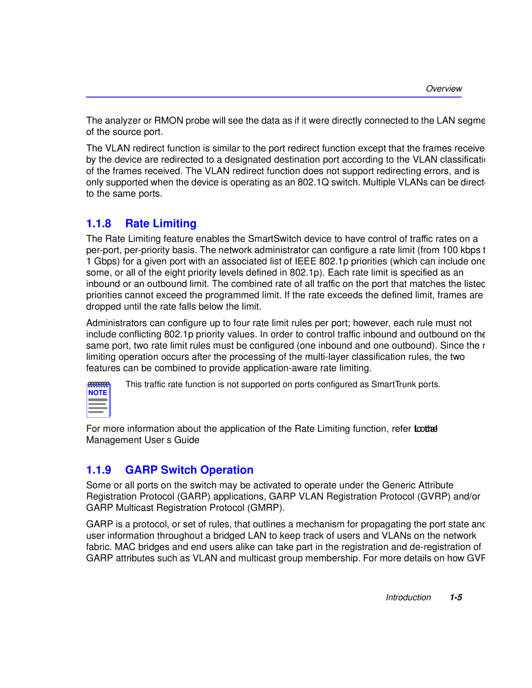 Cabletron Systems 6H258-17, 6H259-17 manual Rate Limiting, Garp Switch Operation 