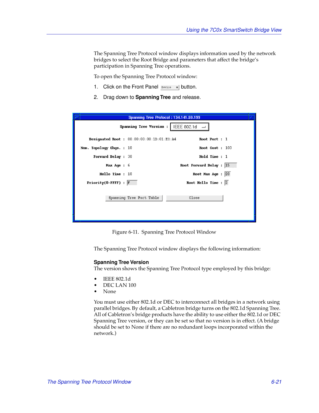 Cabletron Systems 7C04-R, 7C03 manual Spanning Tree Version 