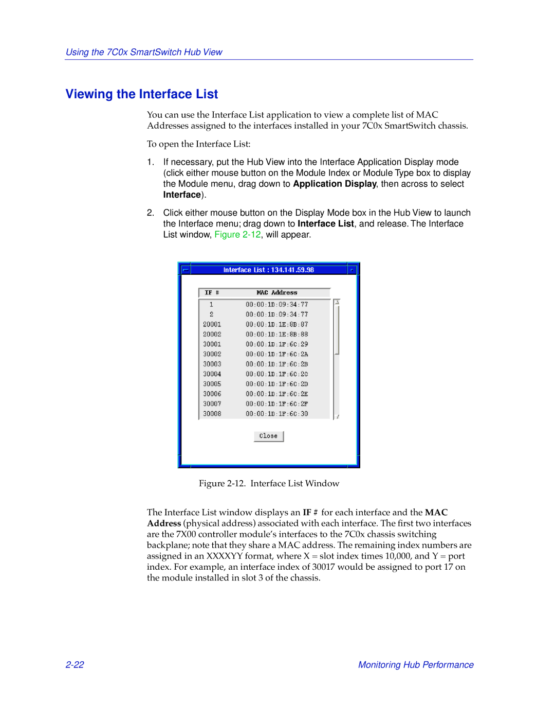 Cabletron Systems 7C03, 7C04-R manual Viewing the Interface List 