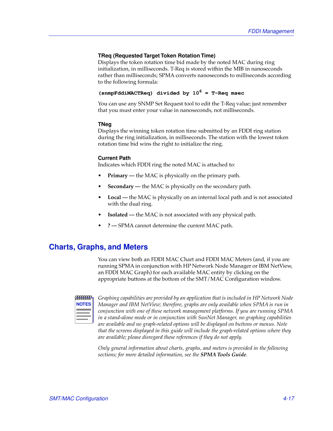 Cabletron Systems 7C04-R, 7C03 manual TReq Requested Target Token Rotation Time, TNeg, Current Path 