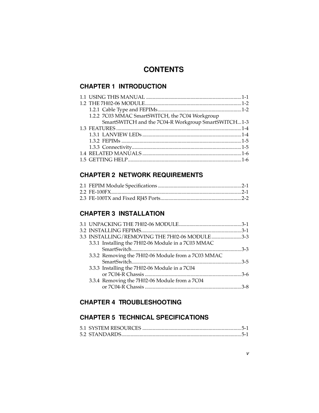 Cabletron Systems 7H02-06 manual Contents 