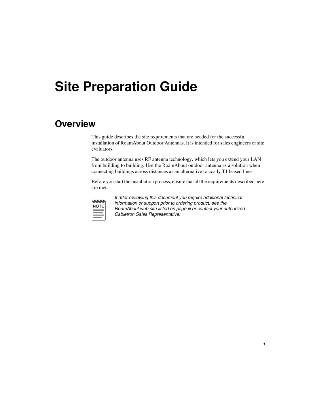 Cabletron Systems 802.11 manual Site Preparation Guide, Overview 