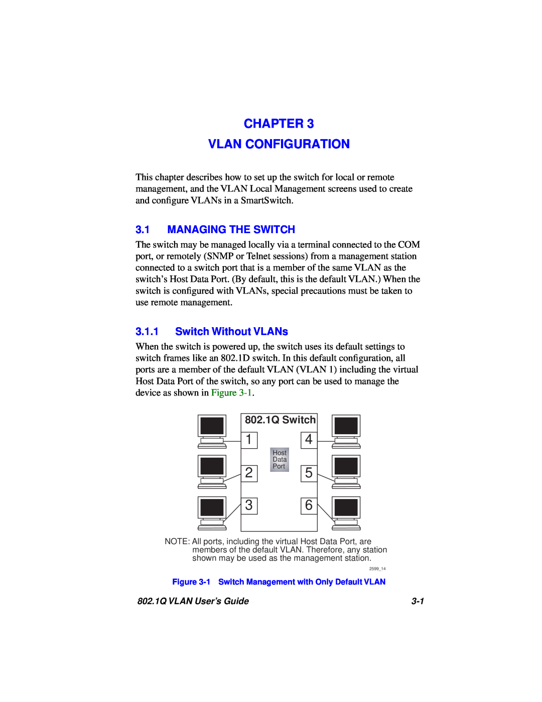 Cabletron Systems manual Chapter Vlan Configuration, Managing The Switch, Switch Without VLANs, 802.1Q Switch 