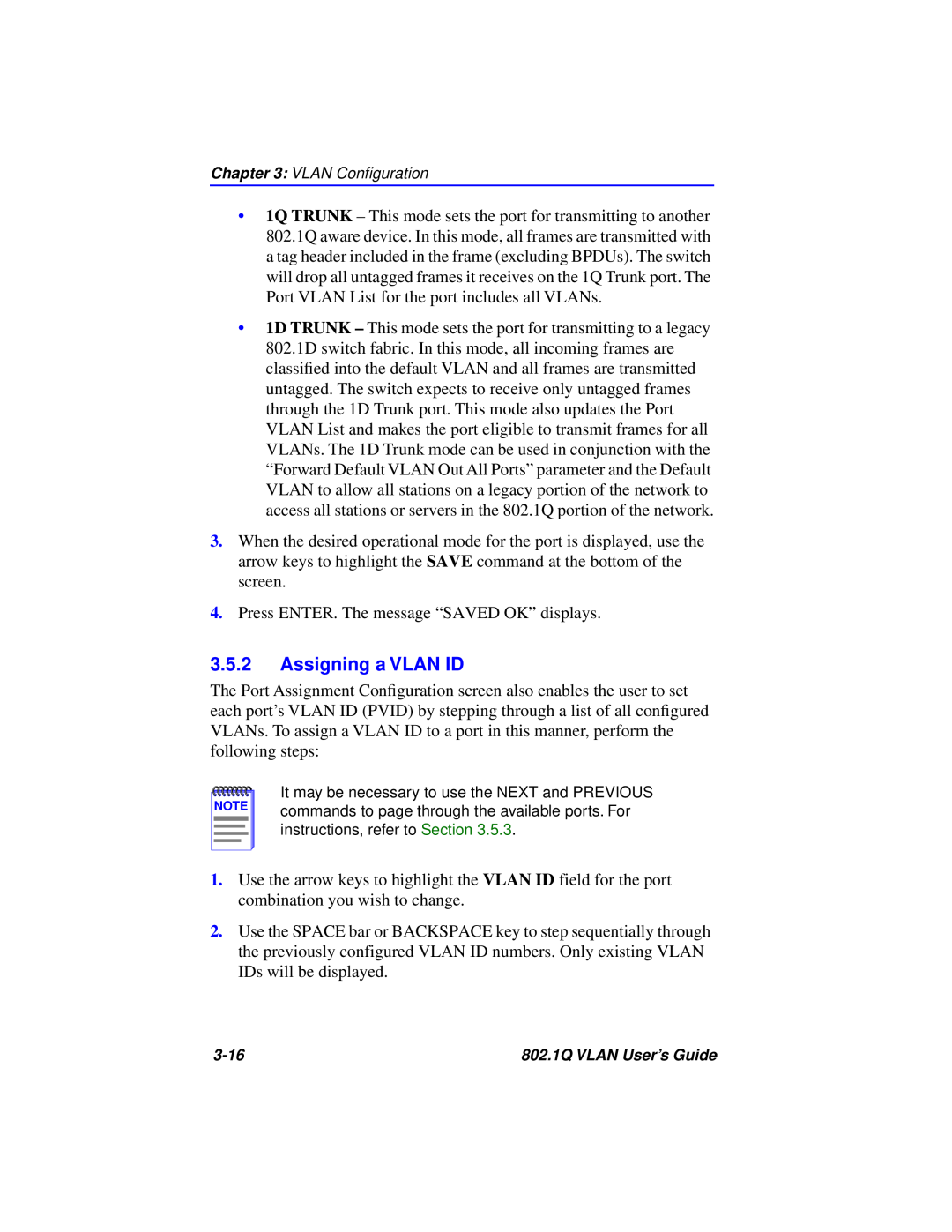Cabletron Systems 802.1Q manual Assigning a VLAN ID 