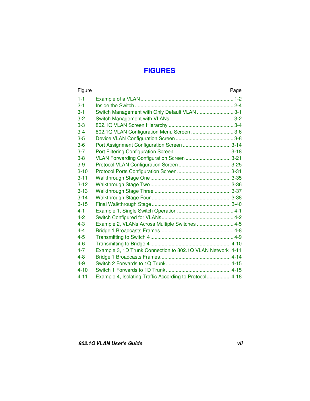 Cabletron Systems manual Figures, 802.1Q VLAN User’s Guide 