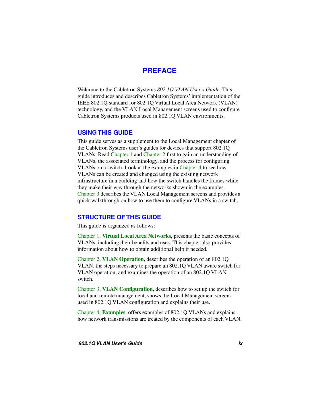 Cabletron Systems 802.1Q manual Using this Guide, Structure of this Guide 