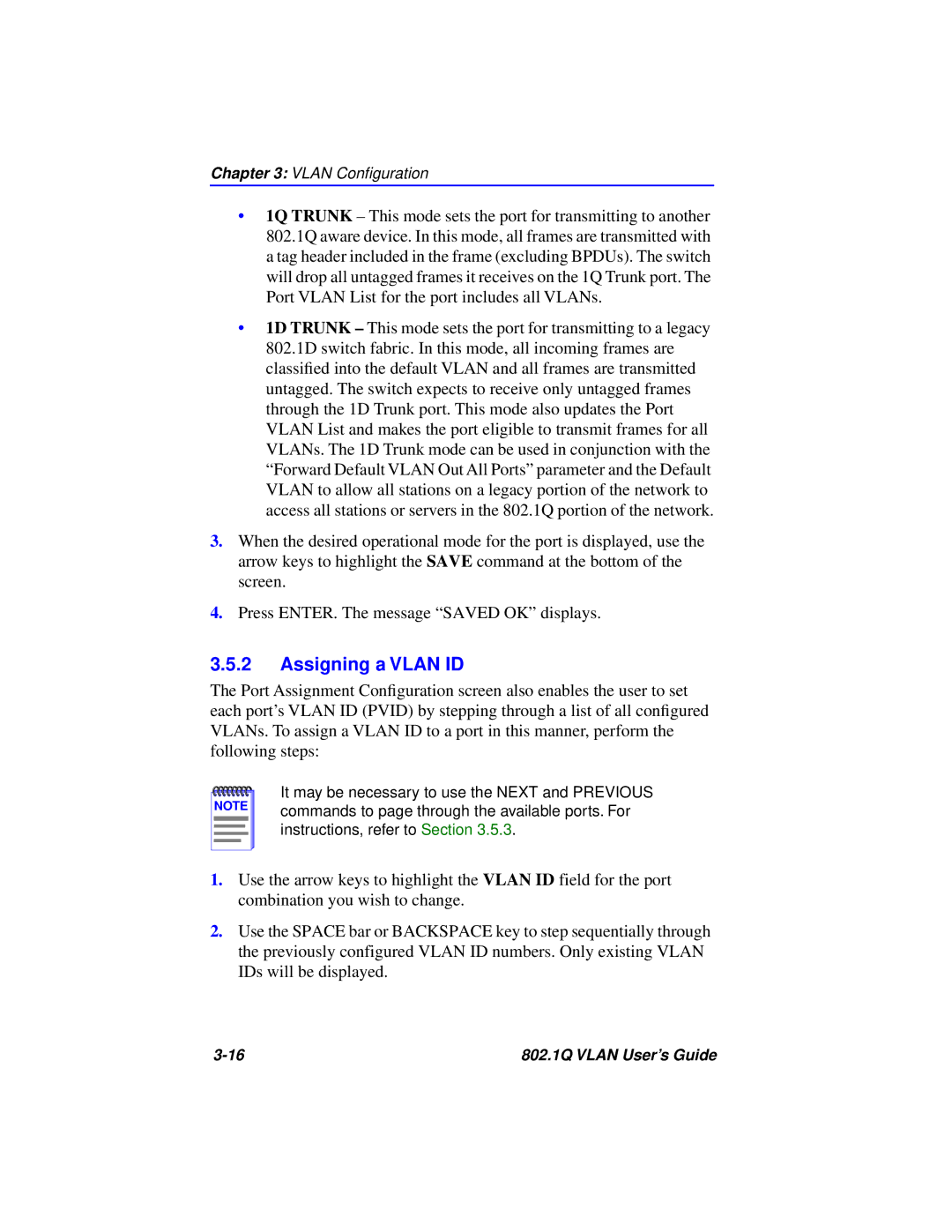 Cabletron Systems 802.1Q manual Assigning a Vlan ID 