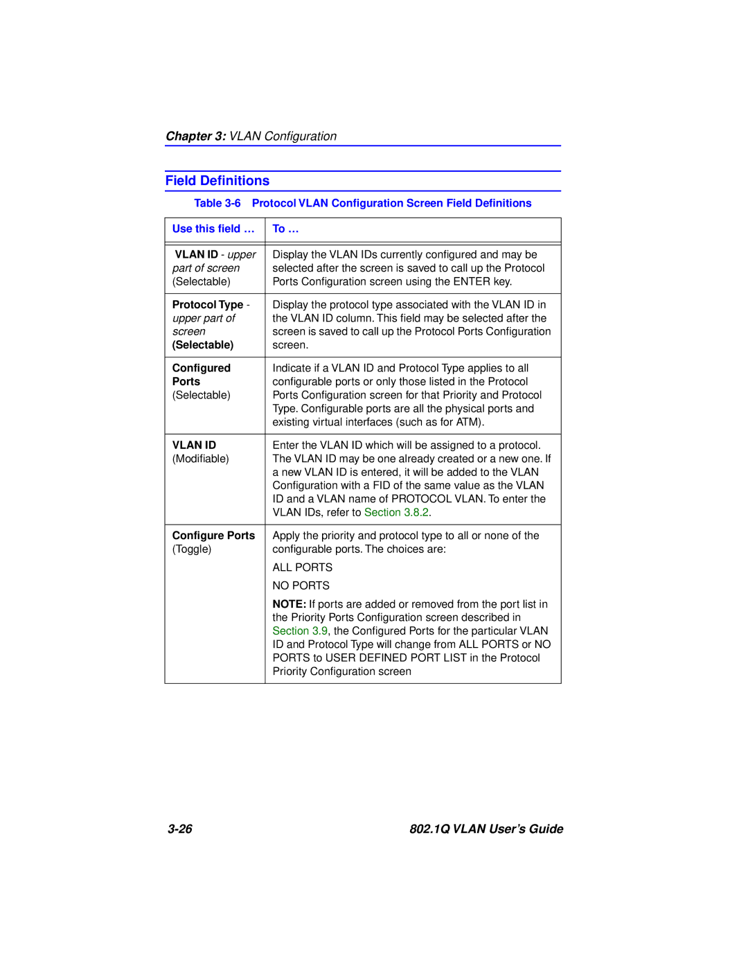 Cabletron Systems 802.1Q manual Selectable 