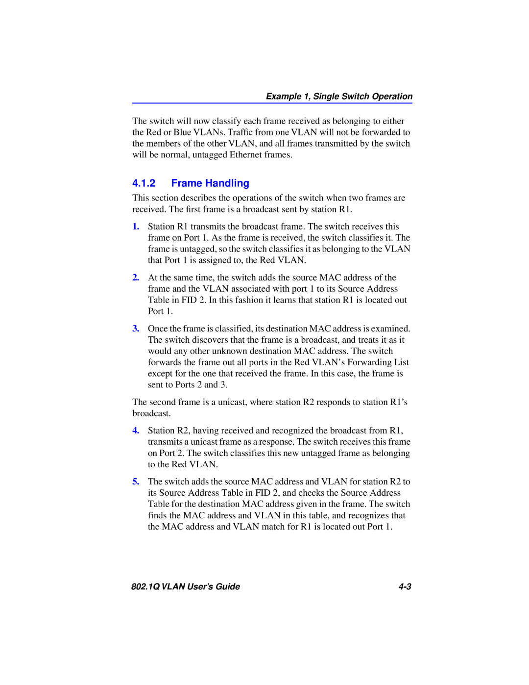 Cabletron Systems 802.1Q manual Frame Handling 