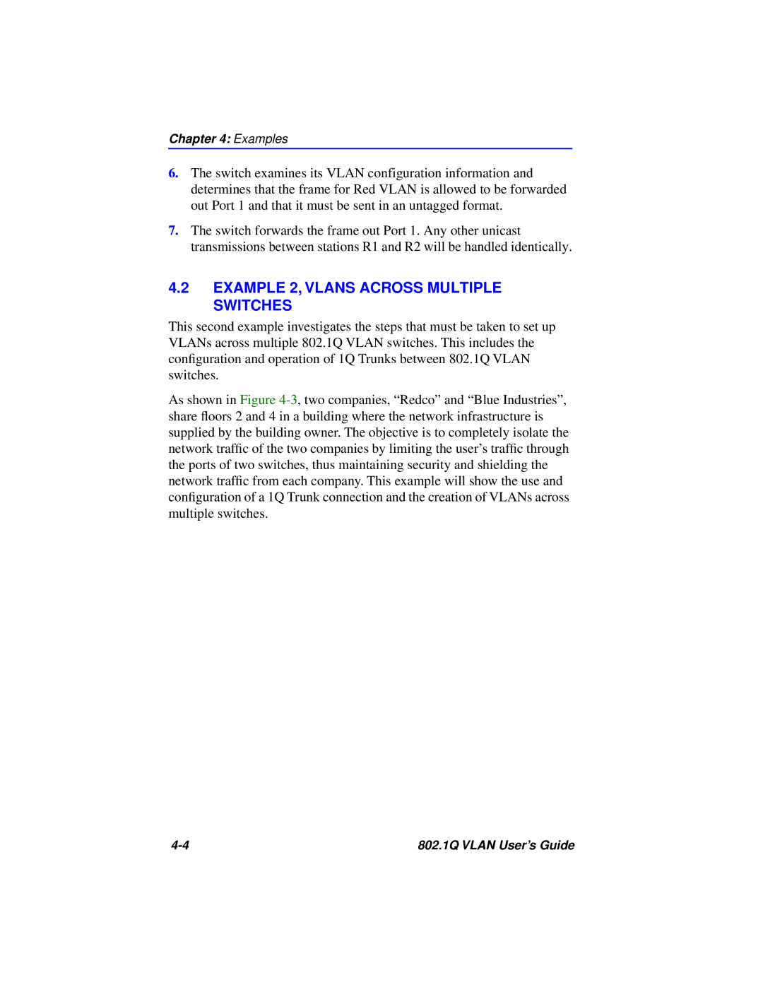 Cabletron Systems 802.1Q manual Example 2, Vlans Across Multiple Switches 